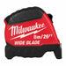 Milwaukee 48-22-1226 Wide Blade Tape Measure, Nonmagnetic Single Hook Tip, 26 ft / 8 m, Plastic, Black/Red