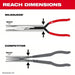 Milwaukee 48 - 22 - 6542 Long Reach Pliers Set 3 in Max Jaw Opening, 15 1/8 in Overall Lg, 3 in_3 1/4 in Jaw Lg, Serrated - KVM Tools Inc.KV810VD6
