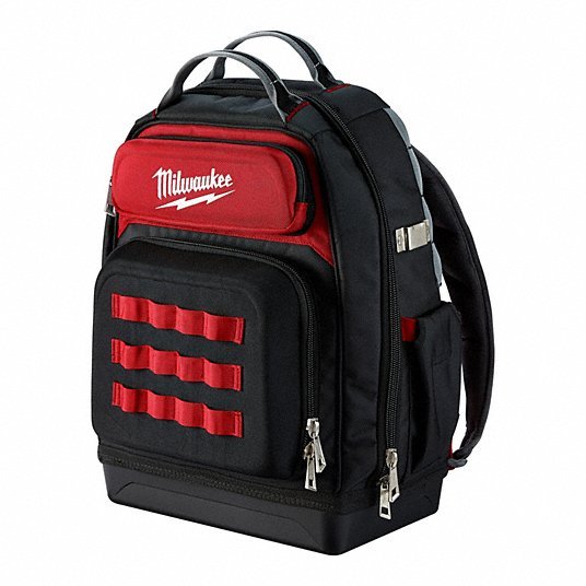 Milwaukee 48 - 22 - 8201 Tool Backpack 18 in W 9 7/16 in D 20 3/8 in H, Ballistic Nylon, Red, 46 Inside Pockets - KVM Tools Inc.KV416P44