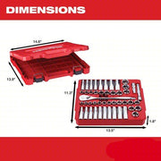 Milwaukee 48 - 22 - 9010 47pc 1/2" Drive Metric & SAE Ratchet and Socket Set - KVM Tools Inc.KV55KM74