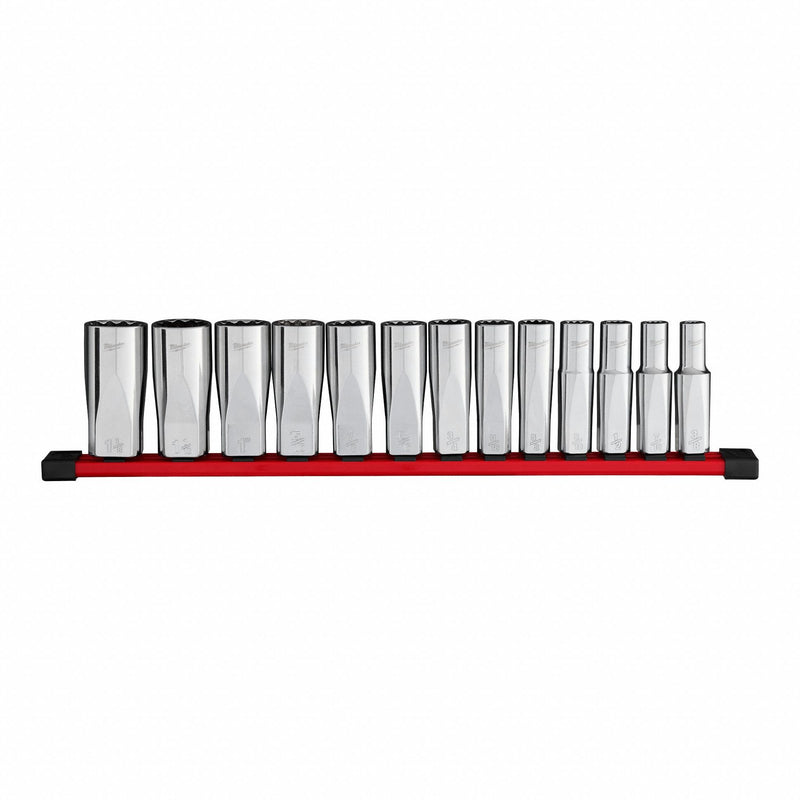 Milwaukee 48-22-9424 Deep Well Socket Set 13pc SAE 12pt 1/2 Drive