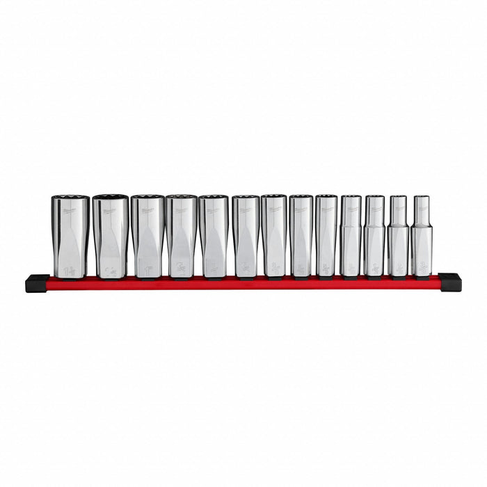 Milwaukee 48-22-9424 Deep Well Socket Set 13pc SAE 12pt 1/2 Drive