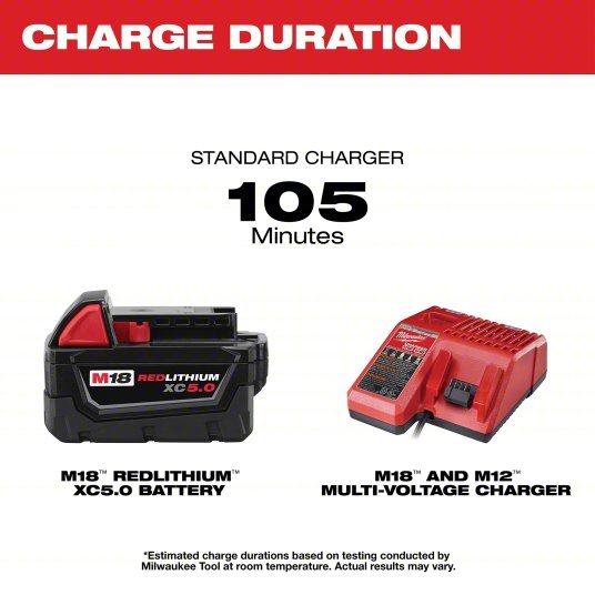 Milwaukee 48 - 59 - 1850 Battery & Charger Kit M18™, Li - ion, 5 Ah, XC, 18 V - KVM Tools Inc.KV38XH99