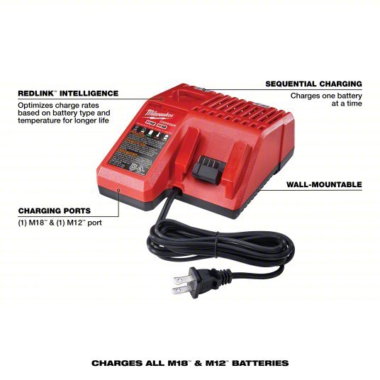 Milwaukee 48 - 59 - 1850 Battery & Charger Kit M18™, Li - ion, 5 Ah, XC, 18 V - KVM Tools Inc.KV38XH99