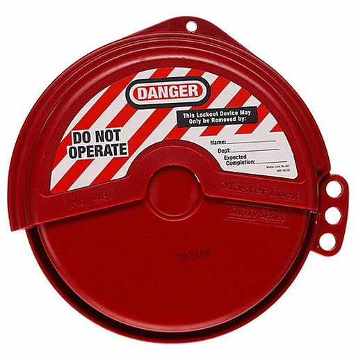 Master Lock 481 Gate Valve Lockout Collapsible Gate Valve Lockout, For 5 in Max Hand Wheel Dia, Red - KVM Tools Inc.KV2CJJ6