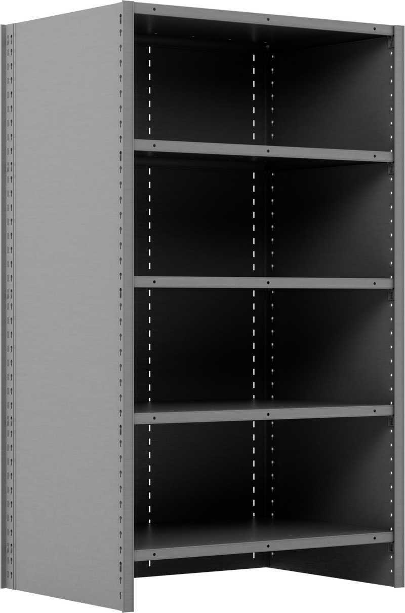 McMaster 4829T325 Heavy Duty Shelving, Closed, 5 Shelves, 36" × 60" × 24", Painted Steel, Gray, 7,000 lb Capacity