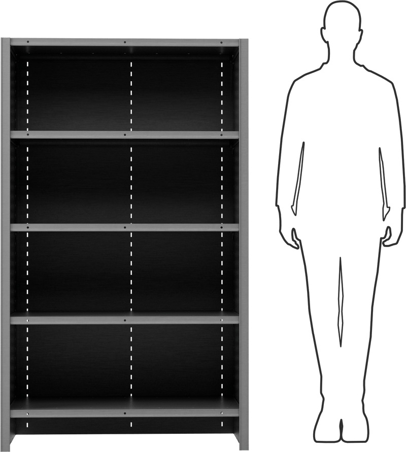 McMaster 4829T325 Heavy Duty Shelving, Closed, 5 Shelves, 36" × 60" × 24", Painted Steel, Gray, 7,000 lb Capacity