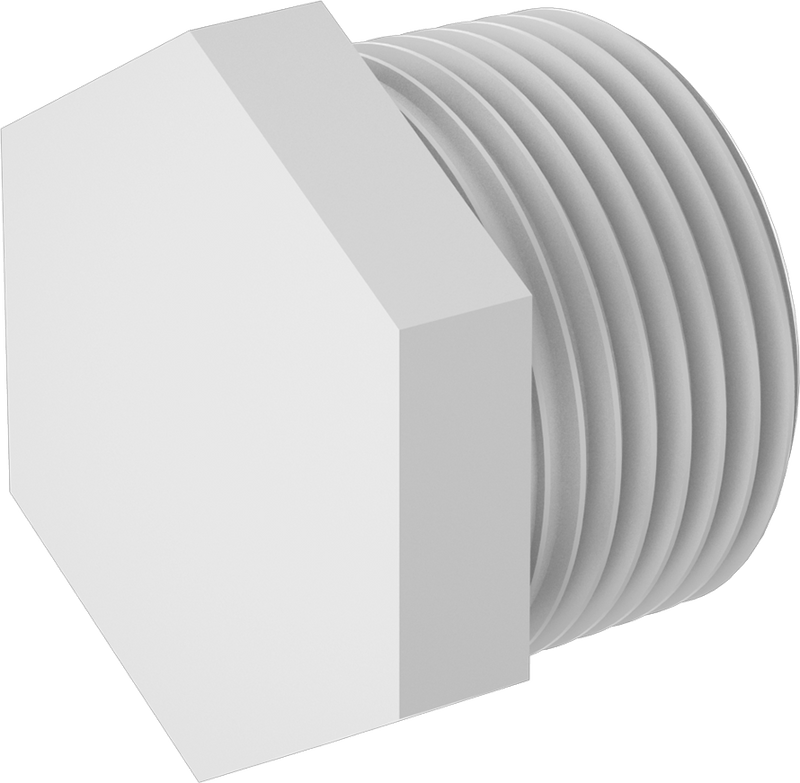 McMaster 48335K155 Nylon Plug with External Hex Drive, 3/4 NPT Male, for Gasoline