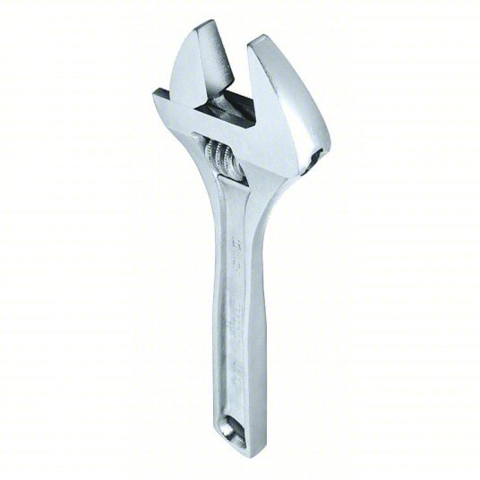 Proto J710A Adjustable Wrench Alloy Steel, Chrome, 10 in Overall Lg, 1 3/8 in Jaw Capacity, Plain Grip - KVM Tools Inc.KV483J31