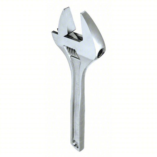 Proto J715A Adjustable Wrench Alloy Steel, Chrome, 15 in Overall Lg, 1 7/8 in Jaw Capacity, Plain Grip - KVM Tools Inc.KV483J33