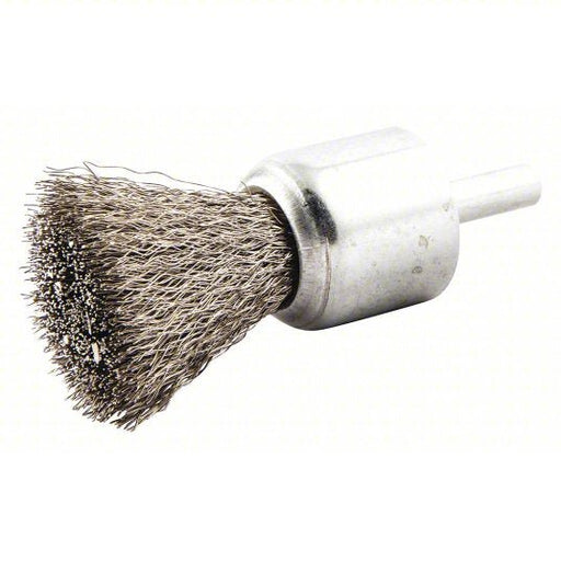KVM Tools 66252838838 End Brush Crimped Stainless Steel, 1 in Dia, 0.006 in Fill Dia, 1/4 in Shank - KVM Tools Inc.KV483N75