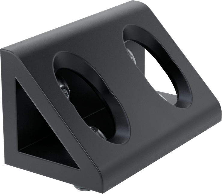McMaster 4844N51 T-Slotted Framing Structural Bracket, Black Gusset Bracket for 40mm Double/Quad Rail, 1.58" Long