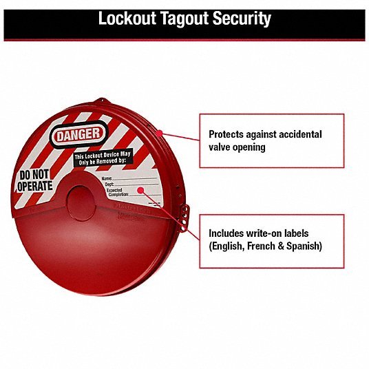 Master Lock 484 Gate Valve Lockout Collapsible Gate Valve Lockout, For 13 in Max Hand Wheel Dia, Red - KVM Tools Inc.KV2CJJ9