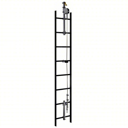 Lad - Saf 6118030 Cable Vertical Safety System Trailing, Steel, Auto, 30 ft Lifeline Lg, 620 lb Capacity - KVM Tools Inc.KV487R49