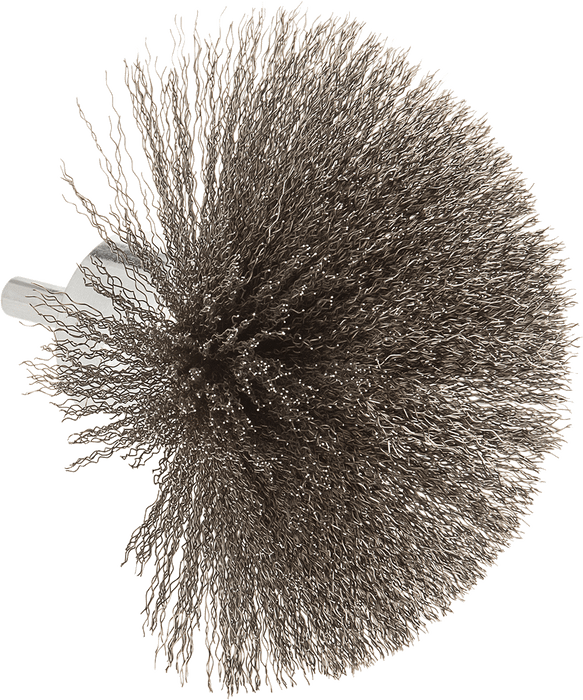 McMaster 4884A41 End Brush with Shank, for Closed-End Holes, 4" Brush Diameter with Stainless Steel Bristles