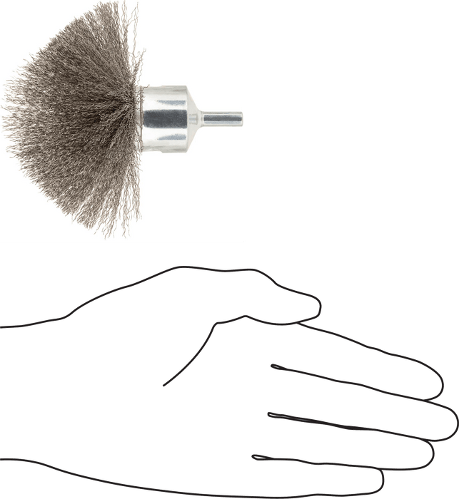 McMaster 4884A41 End Brush with Shank, for Closed-End Holes, 4" Brush Diameter with Stainless Steel Bristles