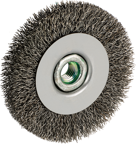 McMaster 4896A75 Wheel Brush for Angle Grinders 4" Diameter with M10 x 1.25 Threaded Arbor - KVM Tools Inc.KV4896A75