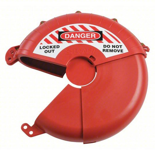 Brady 148647 Gate Valve Lockout Collapsible Gate Valve Lockout, For 13 in Max Hand Wheel Dia, Red - KVM Tools Inc.KV489M10