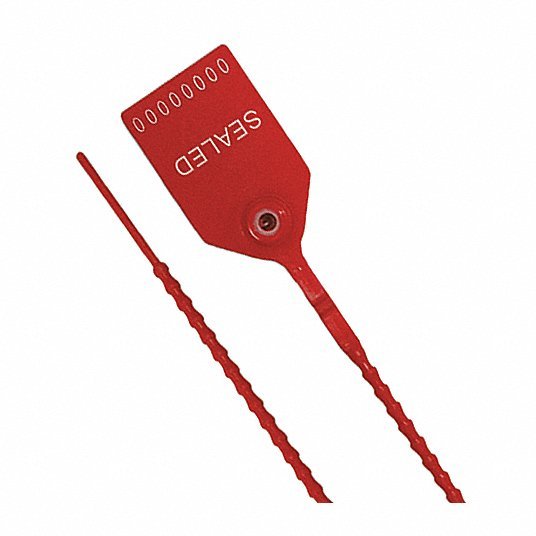 Universal UPULL - HD 18 RED100 Pull - Tight Seals 18 in Strap Lg, 50 lb Breaking Strength, Red, White, Hot Stamped, 100 PK - KVM Tools Inc.KV55NA62