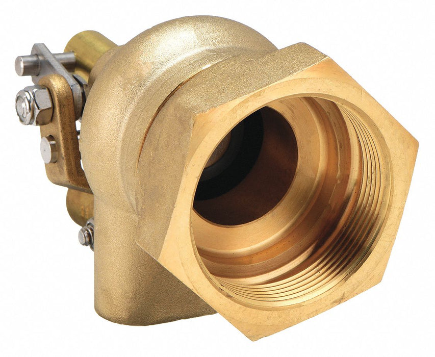 Bob R605T-1-1/4 Float Valve, Angle Brass Body, 1-1/4 in FNPT, Horizontal Piping