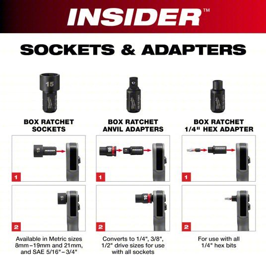 Milwaukee 3050 - 20 M12 Fuel Insider Extended Reach Box Ratchet (Tool Only) - KVM Tools Inc.KV811DX0