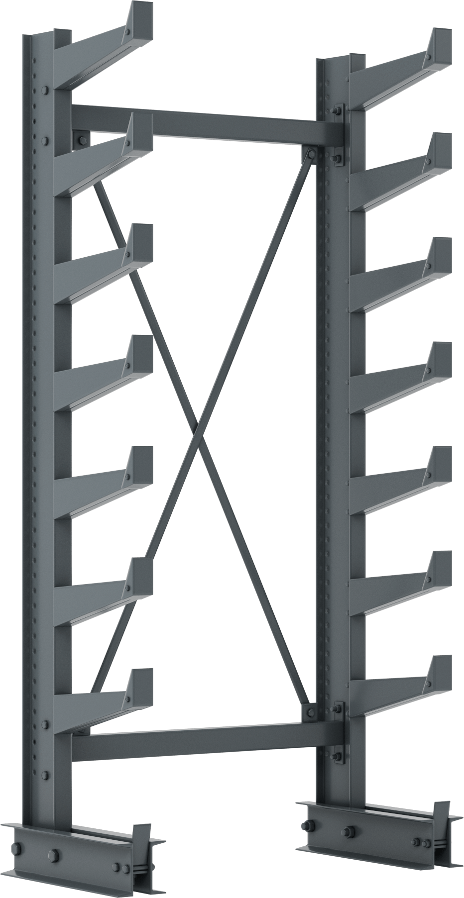 McMaster 4900T88 Cantilever Pipe Rack, Complete Unit, One Usable Side ...