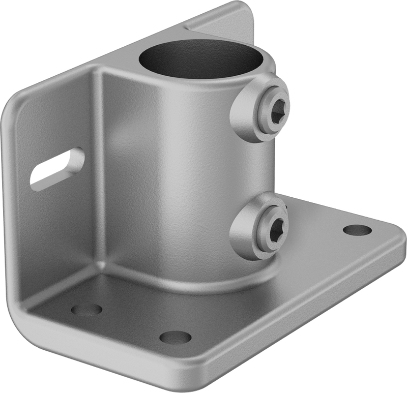 McMaster 4936T233 Galvanized Iron Slip-on Rail Fitting, L-Shaped Rail End for 1-7/8" Rail OD