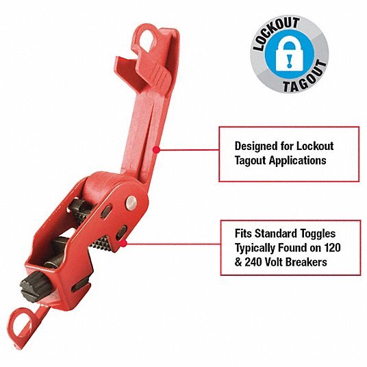 Master Lock 493B Circuit Breaker Lockout Clamp - On, For 120/240V AC Volt - KVM Tools Inc.KV1TDB2