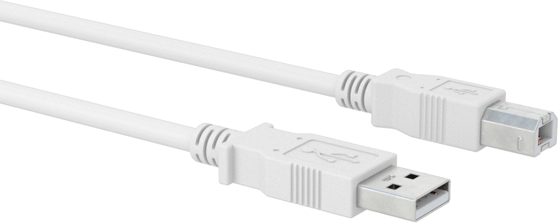McMaster 4974T16 USB Cord, USB Standard 2.0, A Plug x B Plug, 10 Feet Long