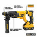 DeWalt DCH263R2 Cordless Rotary Hammer D - Handle, 20 V, SDS - Plus, 1/2 in max, 6.0 Ah, 2.2 ft - lb, 4,300 bpm - KVM Tools Inc.KV499M02
