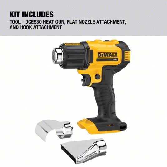DeWalt DCE530B Heat Gun 20V DC, 500° to 750° F, 6.7 cfm Air Volume - KVM Tools Inc.KV499M15