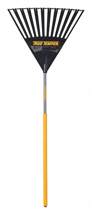 True Temper 2914912GR Leaf Rake, Clog Free Head, Polypropylene Head, Wood Handle, 48 in Handle Lg