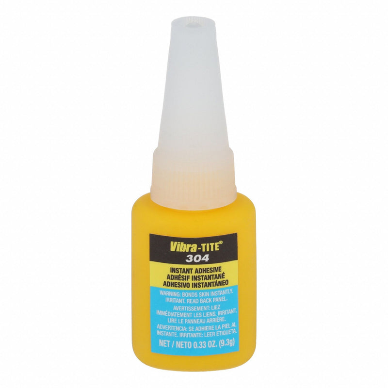 Vibra-Tite 30410 Instant Adhesive, 304, 0.33 fl oz, Bottle, Clear, Thin Liquid, 20 sec Working Time