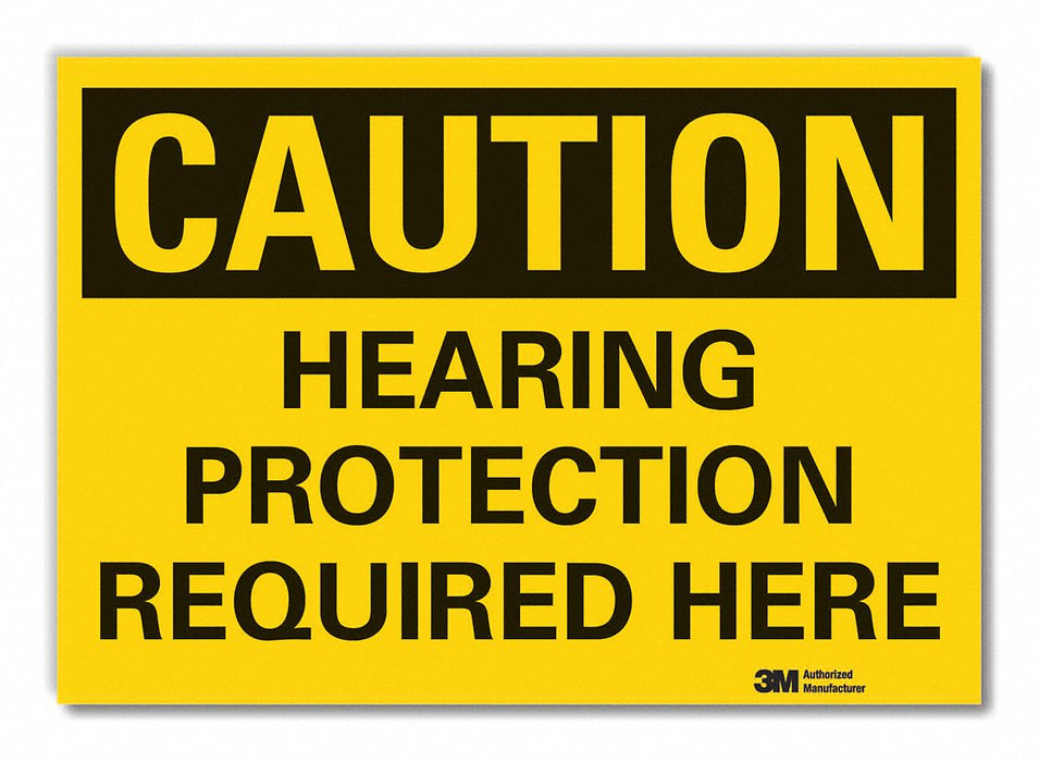 Lyle LCU3-0341-RD_10x7 Hearing Caution Reflective Label 10x7