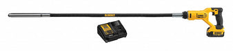 DEWALT DCE531M1 Cordless Concrete Vibrator Kit, Handheld, 20V DC, 4 ft Lg, 1 1/8 in Dia, 4 in Radius, 4.0 Ah