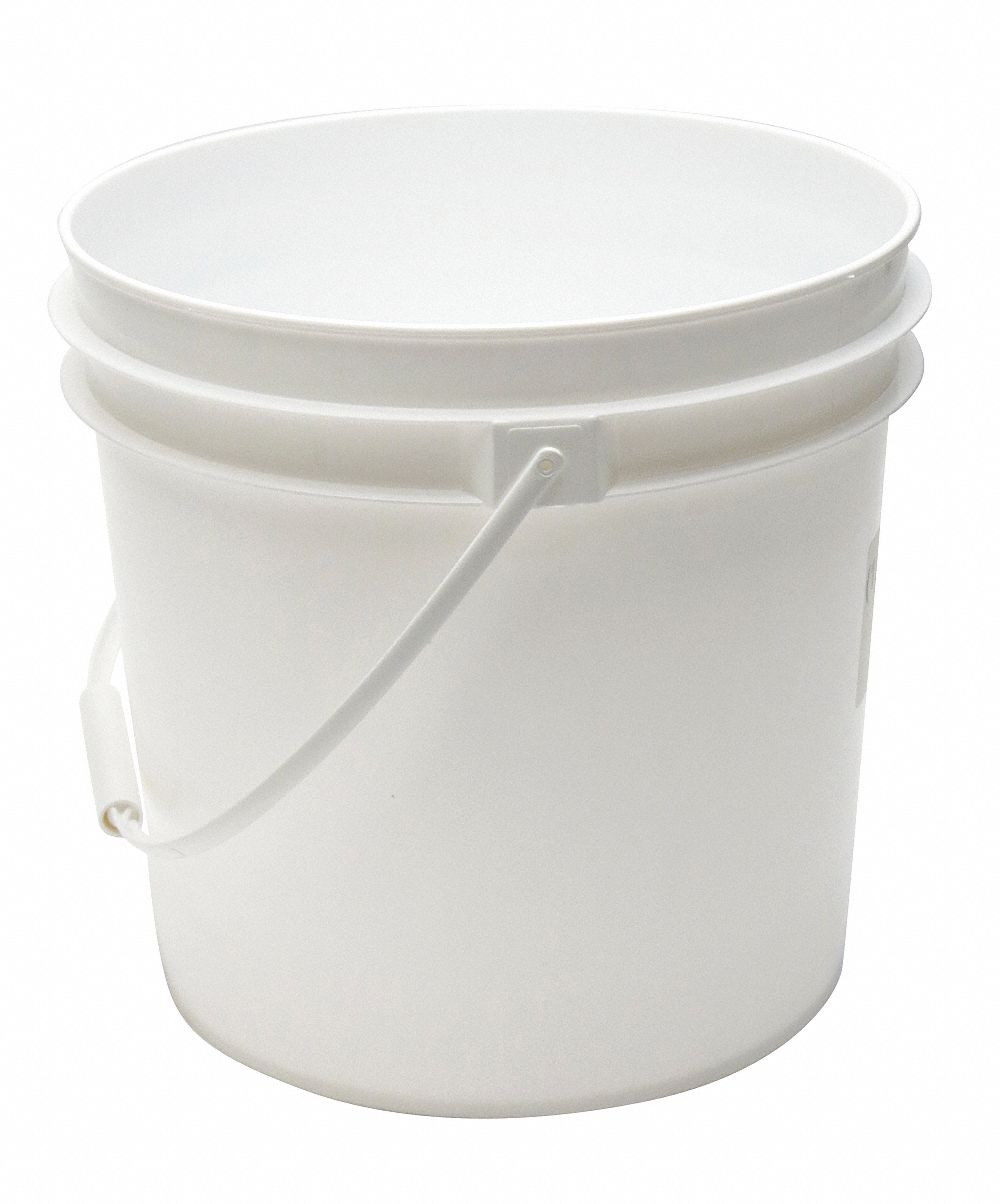Approved Vendor ROP2120-WP Storage Pail, 2 gal, Open Head, Plastic, 9 ...