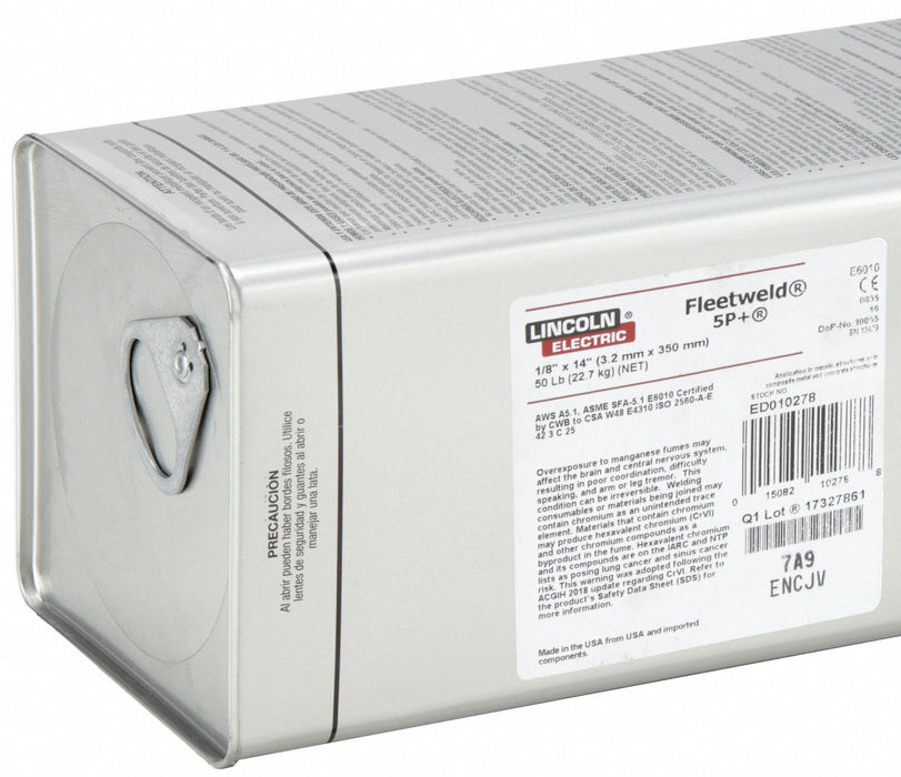 Lincoln Electric ED010278 Fleetweld 5P+ Stick Electrode E6010 50 lb