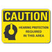Lyle LCU3 - 0156 - RA_14x10 Reflective Hearing Caution Sign Aluminum, Mounting Holes Sign Mounting, Engineer Grade, Caution - KVM Tools Inc.KV49VH01
