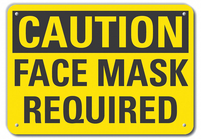 Lyle LCU3-0253-NP_14x10 Caution Sign, Plastic, Mounting Holes Sign Mounting, 10 in x 14 in Nominal Sign Size, 0.055 in Thick