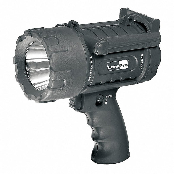 KVM Tools 49XX86 Waterproof Spotlight: Rechargeable, 700 lm Max Brightness, 2.5 hr Run Time at Max Brightness, Gray