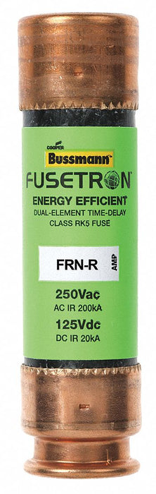 Bussmann FRN-R-40 Fuse, Class RK5, FRN-R Series, Time-Delay, 40 A, 250 V AC, 125 V DC, Non-Indicating