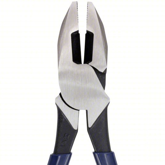 Klein D213 - 9NE Linemans Plier Flat, 9 3/8 in Overall Lg, 1 5/8 in Jaw Lg, 1 1/4 in Jaw Wd, 5/8 in Jaw Thick, Blue - KVM Tools Inc.KV4A837