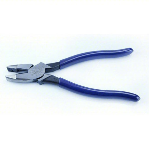 Klein D213 - 9NE Linemans Plier Flat, 9 3/8 in Overall Lg, 1 5/8 in Jaw Lg, 1 1/4 in Jaw Wd, 5/8 in Jaw Thick, Blue - KVM Tools Inc.KV4A837