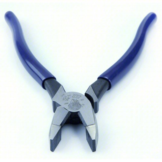 Klein D213 - 9NE Linemans Plier Flat, 9 3/8 in Overall Lg, 1 5/8 in Jaw Lg, 1 1/4 in Jaw Wd, 5/8 in Jaw Thick, Blue - KVM Tools Inc.KV4A837