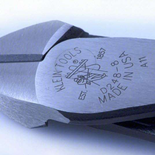 Klein D248 - 8 High Leverage Diagonal Cutting Plier Std, Straight, Oval, 7/8 in Jaw Lg, 1 1/4 in Jaw Wd, 6 - 8 in - KVM Tools Inc.KV4A841
