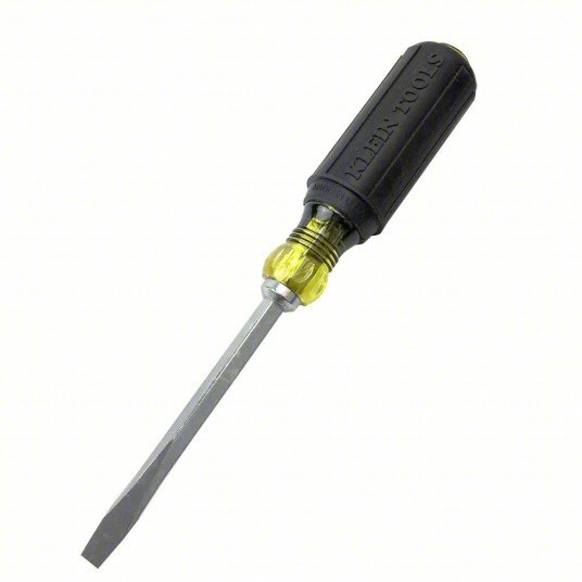 Klein 600 - 4 General Purpose Slotted Screwdriver 1/4 in Tip Size, 8 1/4 in Overall Lg, 4 in Shank Lg - KVM Tools Inc.KV4A845