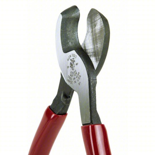 Klein 63050 High Leverage Cable Cutter Steel Handle, Shear, For 24 AWG Max Dia Data Cable - KVM Tools Inc.KV4A860