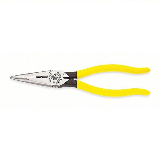 Klein D203 - 8N Needle Nose Plier 1 1/4 in Max Jaw Opening, 8 1/2 in Overall Lg, 2 3/8 in Jaw Lg, 1/8 in Tip Wd - KVM Tools Inc.KV4A863
