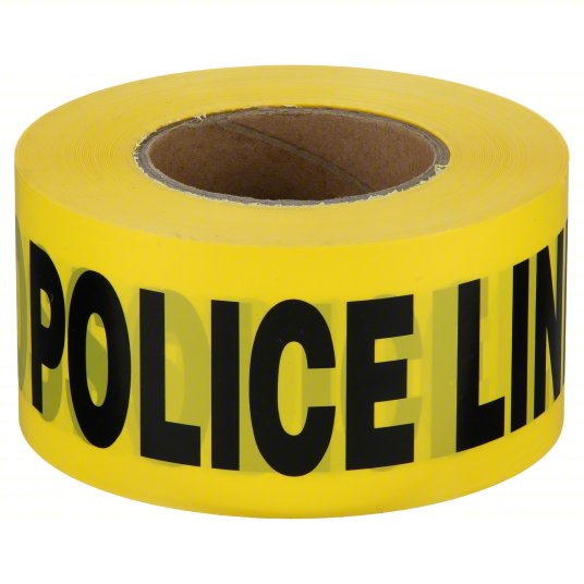 KVM Tools KV4ACD4 Barricade Tape 1,000 ft Lg, 3 in Wd, Police Line Do Not Cross Legend, Polyethylene