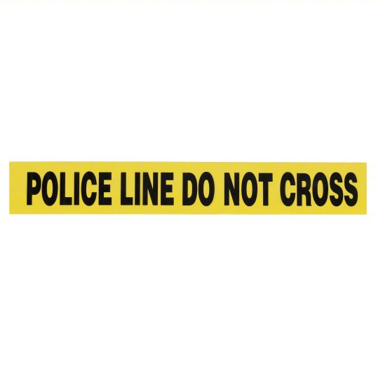 KVM Tools KV4ACD4 Barricade Tape 1,000 ft Lg, 3 in Wd, Police Line Do Not Cross Legend, Polyethylene